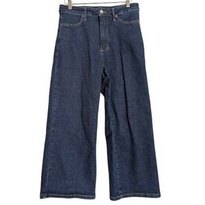 Judy Blue Wide Leg Jeans Womens Size 30 Blue High Rise Cropped Denim